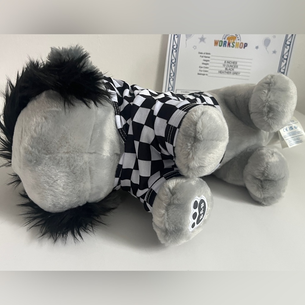 NEW Emo Axolotl Stuffed Animal Check Hoodie Gift Set build a bear BAB - Picture 2 of 15
